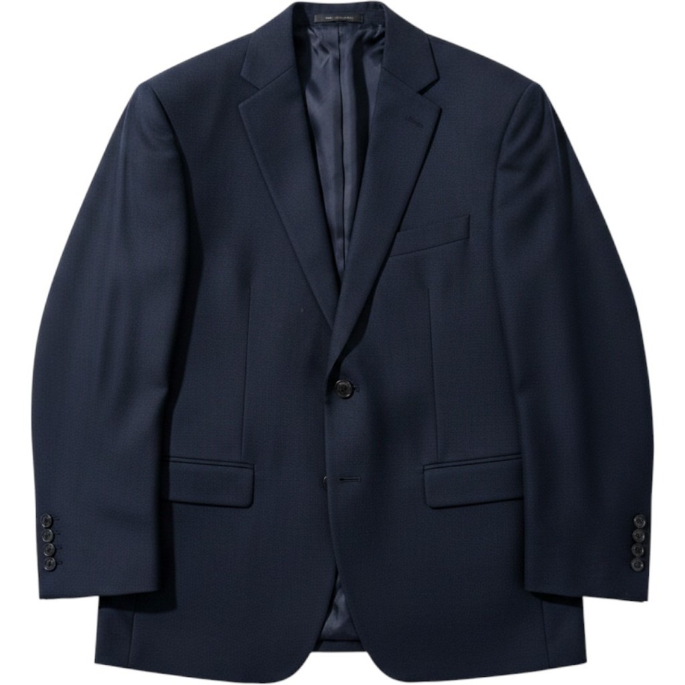 Van Heusen Men's Navy Blue Textured Two Button Blazer Sport Coat Jacket